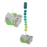 Nuby 可愛動物牙膠附有奶嘴鍊 - 樹熊