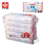 LEC SANRIO 日本製 餐桌消毒濕紙巾(含酒精) 50張 x 5包
