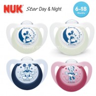 NUK Star Day & Night 米奇/米妮 夜光矽膠安撫奶嘴(6-18m) 2個裝