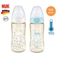 NUK PCH 300mL 寬口PPSU(溫感)奶瓶/矽膠奶嘴0-6個月中孔   **特價**