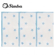 Simba 小辛巴極柔感印花紗布手帕(3入)-好自藍 Simba 小辛巴極柔感印花紗布手帕(3入)-好自藍