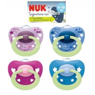 NUK Signature Night(矽膠)夜光安撫奶嘴(6-18m) 2個裝 NUK Signature Night(矽膠)夜光安撫奶嘴(6-18m) 2個裝