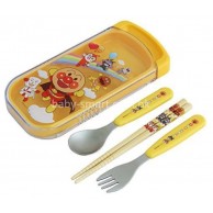 LEC 麵包超人圖案 小童餐具(筷子,叉,匙+盒)