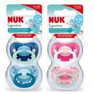 NUK Signature Day (矽膠)安撫奶嘴(6-18m) 2個裝 (粉紅色)