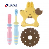 Richell TLI 輔助型牙刷訓練套裝 (4件裝) (3m+) Richell TLI 輔助型牙刷訓練套裝 (4件裝) (3m+)